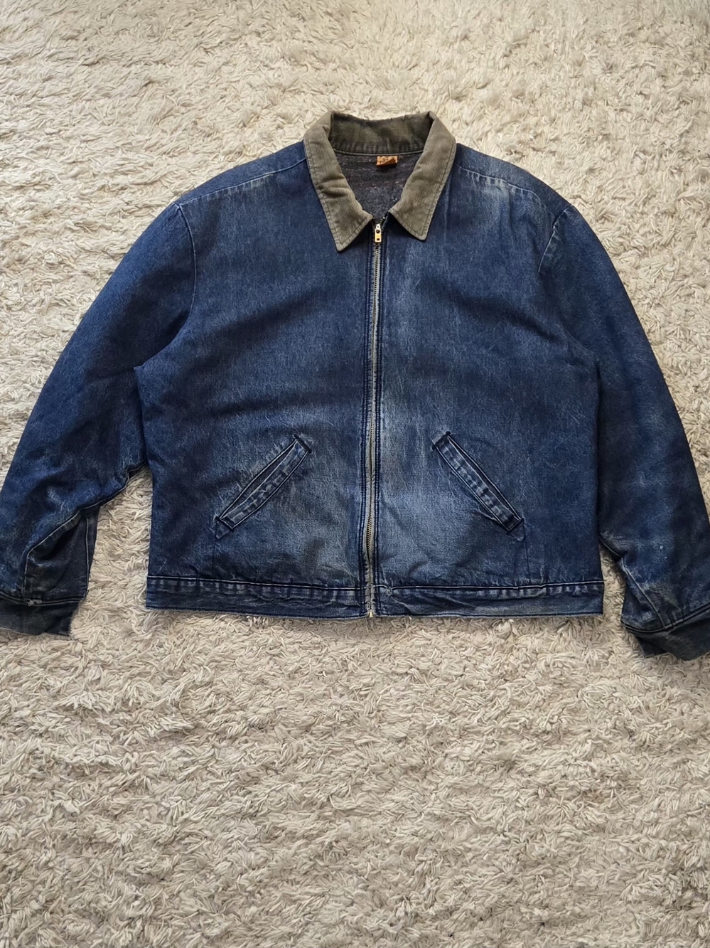 VTG 70s Wrangler Big Ben Blanket Lined Denim Jacket 44 XL